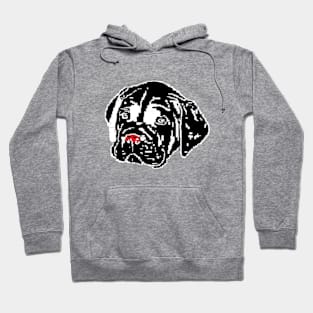 Dog Cane Corso white puppies on black background Hoodie